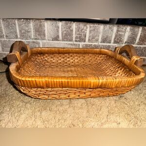 Woven Rectangular Basket/Tray with Handles